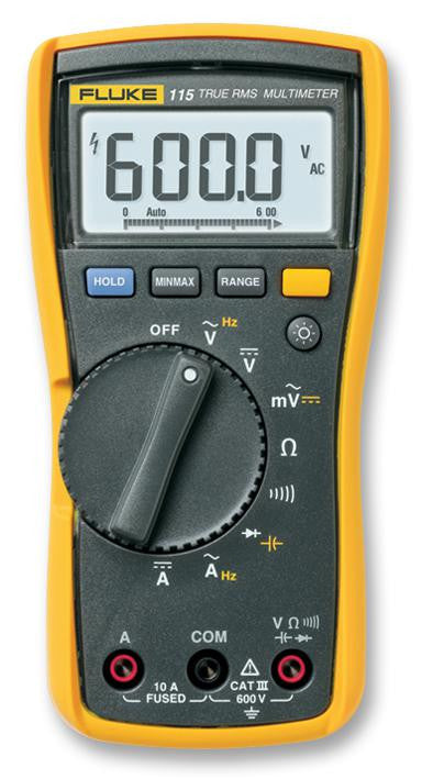 FLUKE FLUKE 115 Field Service Technician Digital Multimeter, True RMS, 6000 Count, Auto/Manual Ranging