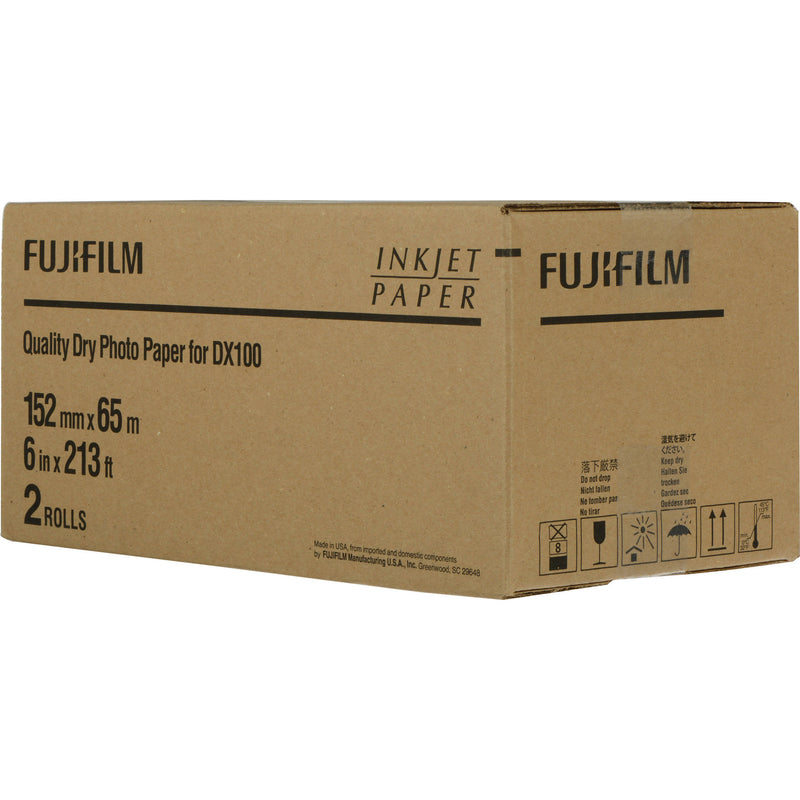 Fujifilm Quality Dry Photo Paper for Frontier-S DX100 Printer (Glossy, 6" x 213' Roll, 2-Pack)