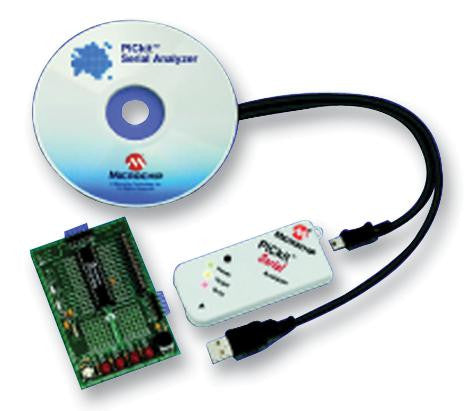 MICROCHIP DV164122 PICkit Serial Analyzer, Easy to Use GUI, Supports I2C&trade;/SMBus/SPI and USART Protocols, Low Cost