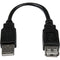 StarTech Male to Female USB 2.0 Extension Adapter Cable A to A (Black, 6")