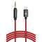 Thore 3.5mm Audio to Lightning Connector Aux Cable (4', Red)