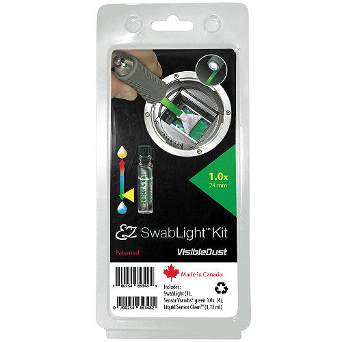 VisibleDust EZ SwabLight Sensor Cleaning Kit with 1.0x Green Vswabs and Sensor Clean Solution
